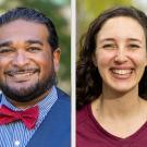 Postdoctoral researcher Nall Moonilall and Soils and Biogeochemistry PhD student Sarah Brickman.